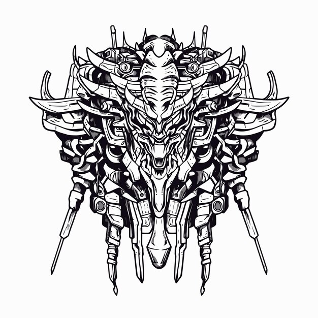 Robot de combate espacial lineart