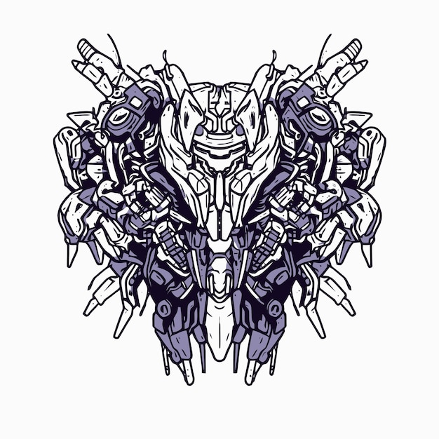 Robot de combate espacial lineart