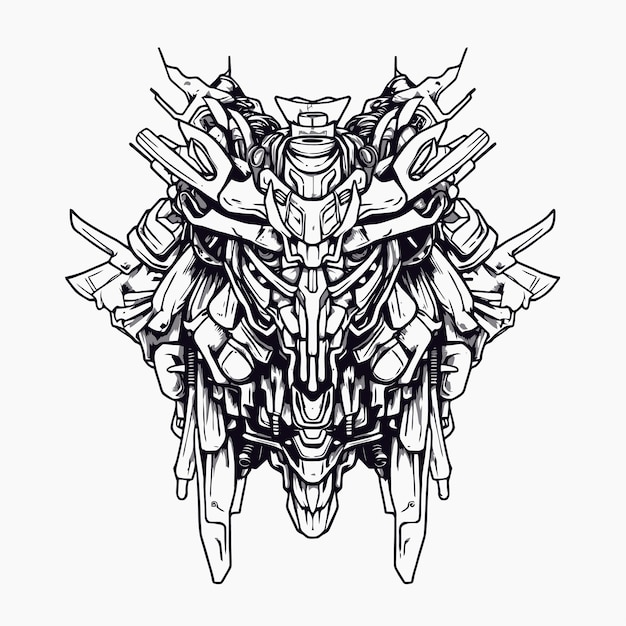 Robot de combate espacial lineart