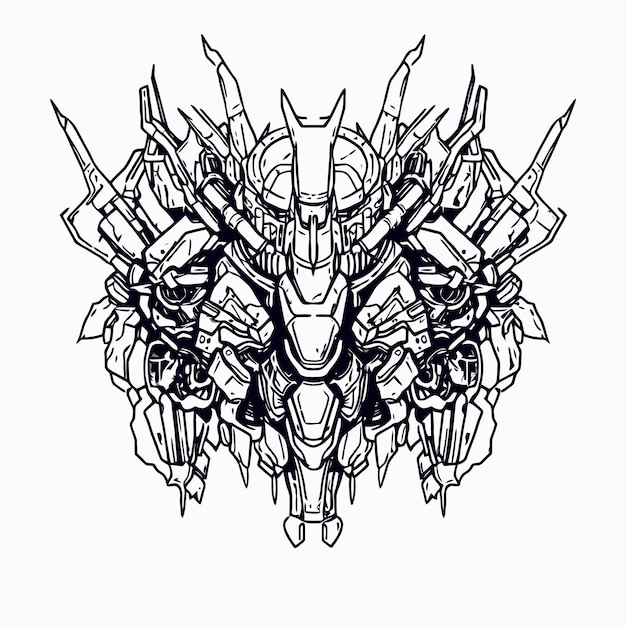 Robot de combate espacial lineart