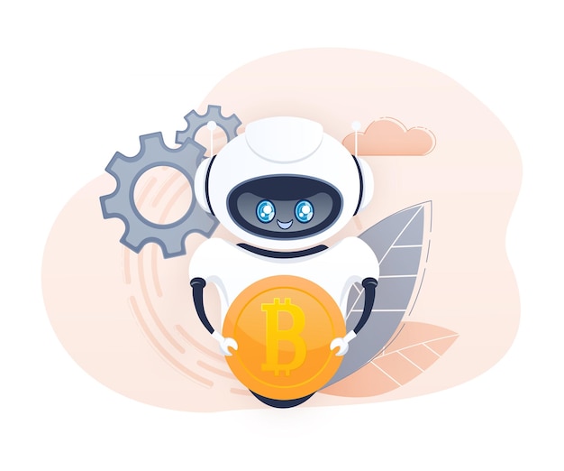 Robot de comercio Concepto de comercio de acciones Inteligencia artificial Fondo abstracto