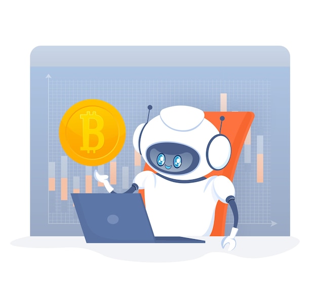 Robot de comercio Concepto de comercio de acciones Inteligencia artificial Fondo abstracto