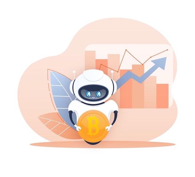 Robot de comercio Concepto de comercio de acciones Inteligencia artificial Fondo abstracto