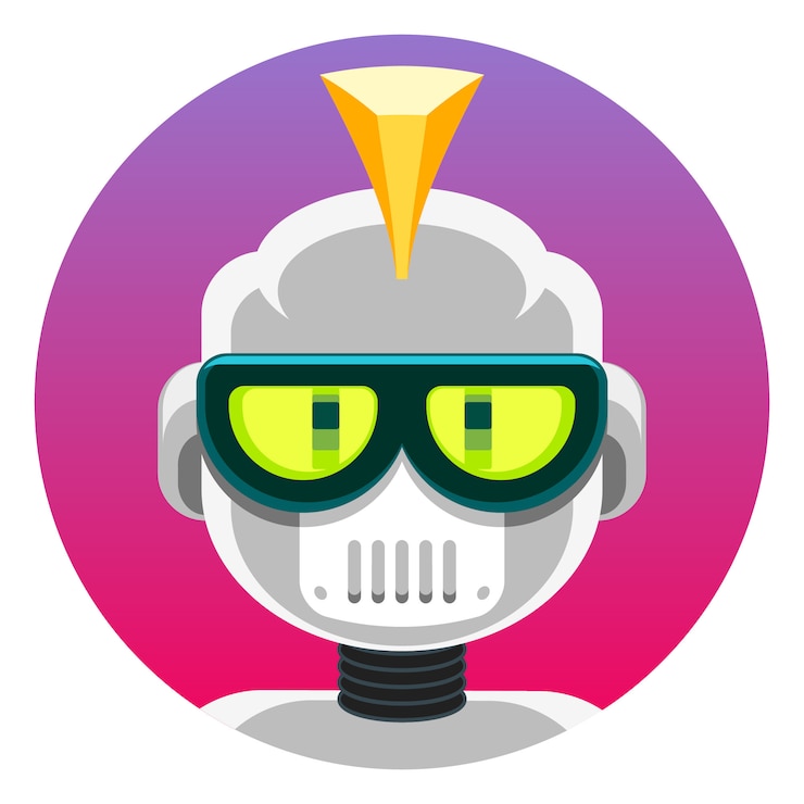 Vector robot cyberpunk hembra android