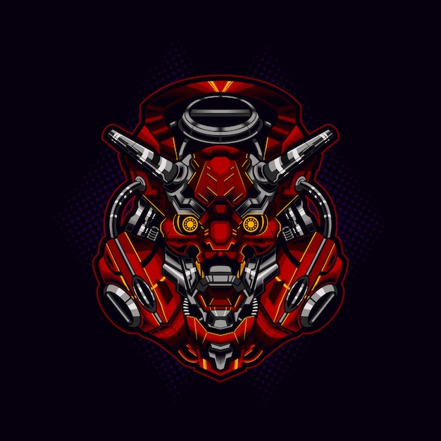 Robot cyberpunk ronin samurai