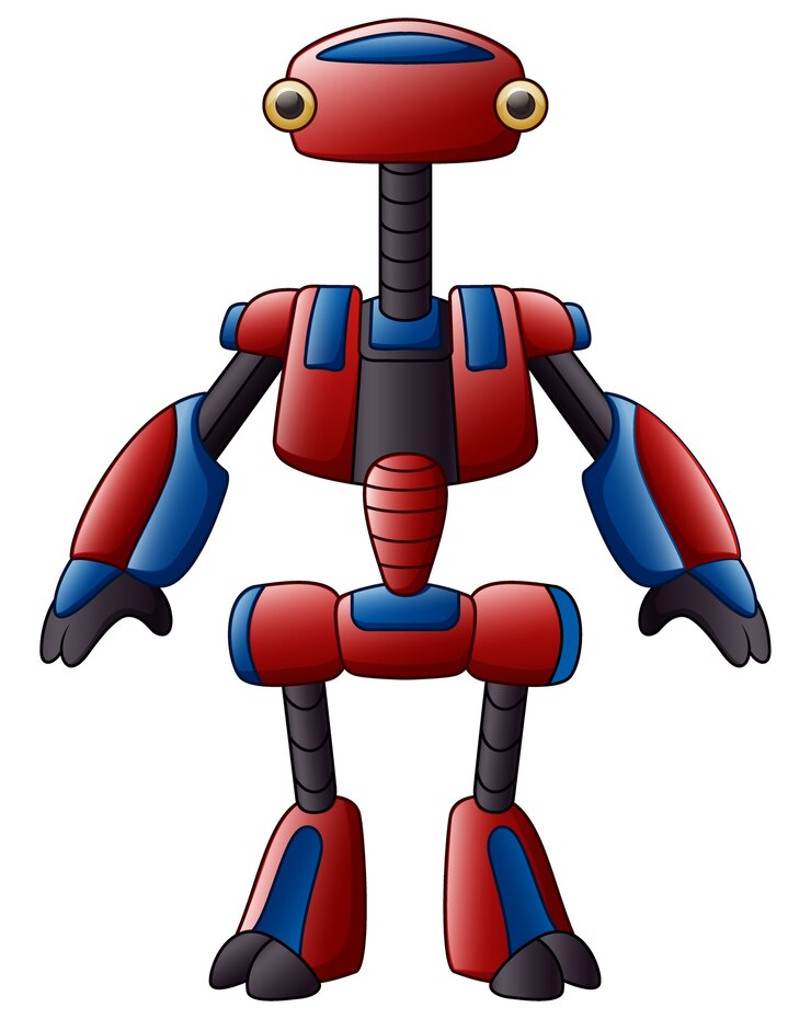 Vector robot de dibujos animados lindo aislado sobre fondo blanco