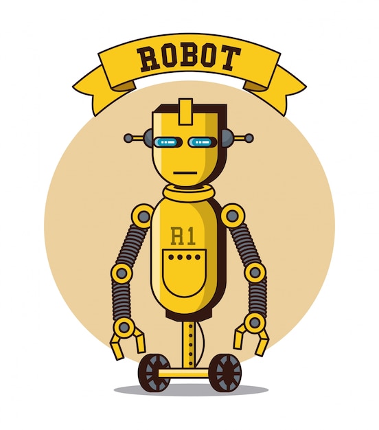 Robot divertidos dibujos animados