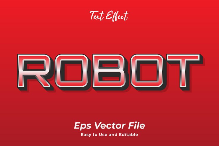 Vector robot de efectos de texto editable