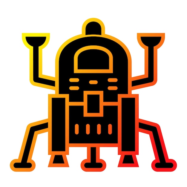 un robot con una espada y un escudo en él