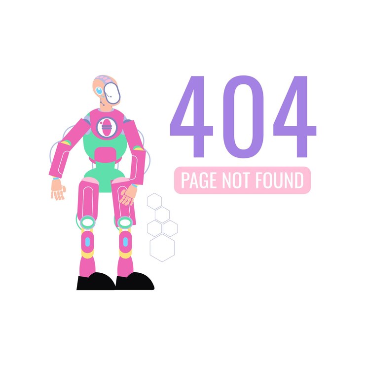 Vector el robot está buscando un error 404