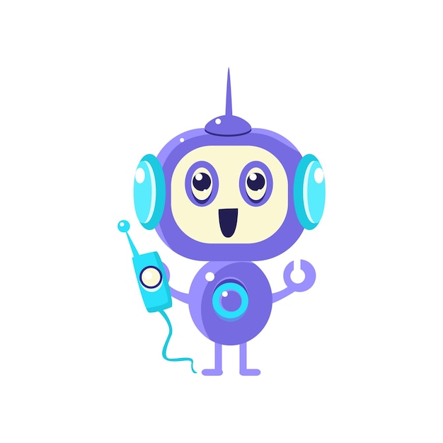 Robot feliz con radio