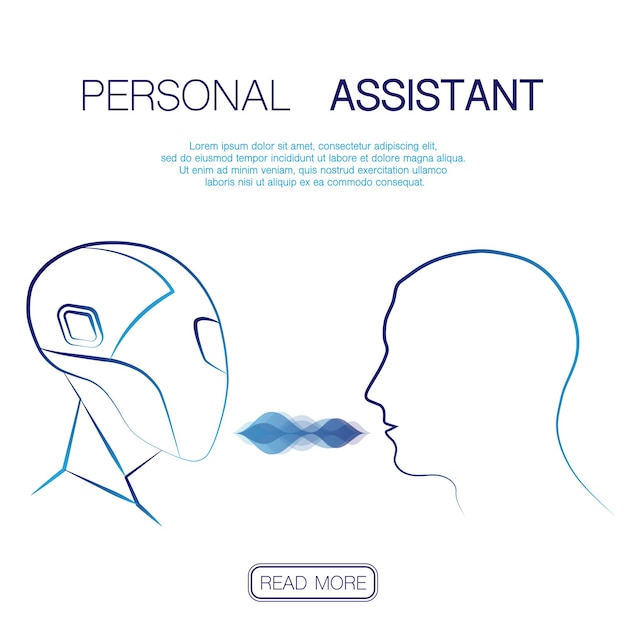 Robot y fondo humano