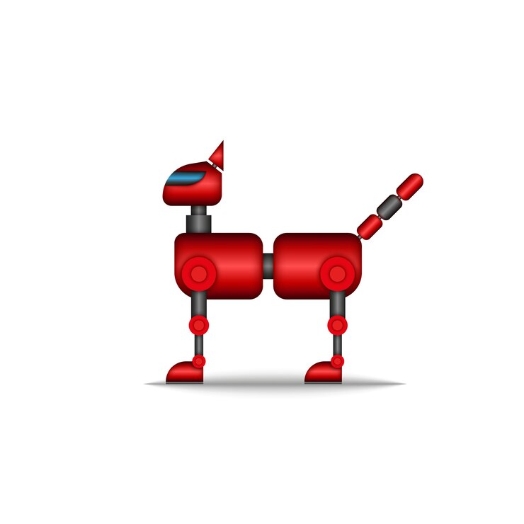 Vector robot gato juguete de alta tecnología moderno animal mascota clipart personaje realista modelo vectorial 3d aislado