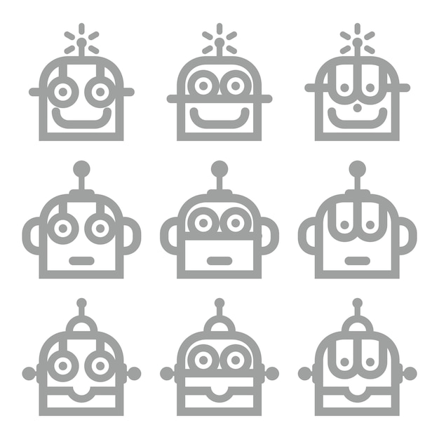 Robot Heads Lineart