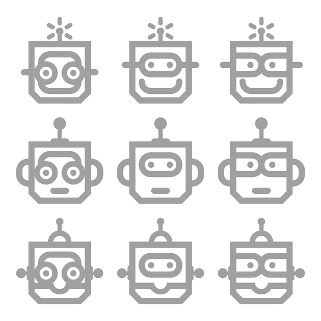 Robot Heads Lineart