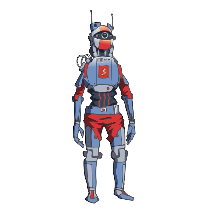 Vector robot humanoide, androide con inteligencia artificial. ilustración sobre fondo blanco.