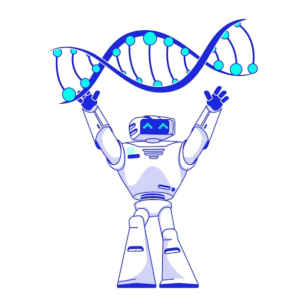 El robot de inteligencia artificial estudia el ADN