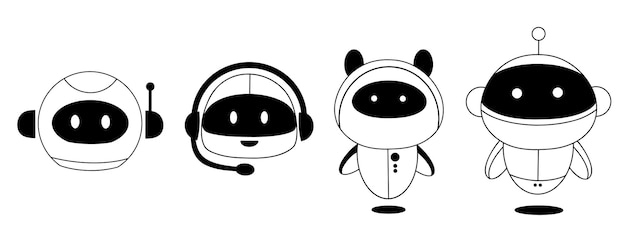 Robot de inteligencia artificial icono de chatbot servicio al cliente