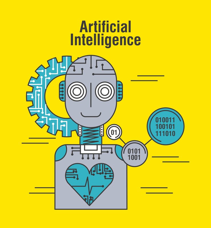 Vector robot de inteligencia artificial
