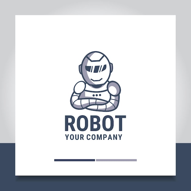 Robot inteligente diseño de logotipo gente futurista