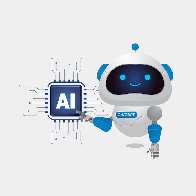 Un robot con un logo que dice ai