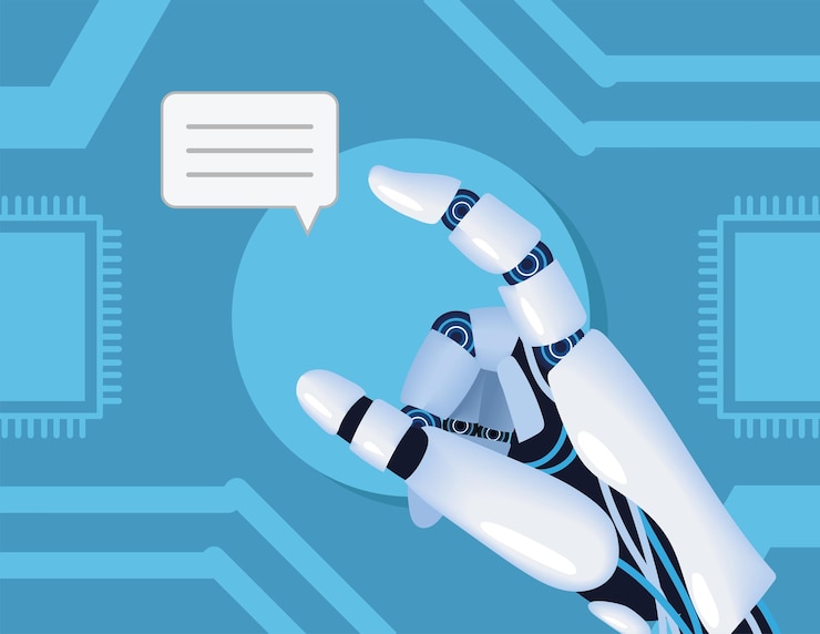 Vector robot de mano de inteligencia artificial