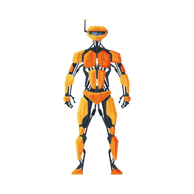 Vector robot moderno android tecnología robótica del futuro inteligencia artificial cibernética ilustración vectorial de máquinas con fondo blanco