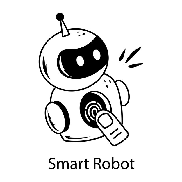 un robot que tiene la palabra inteligente en él