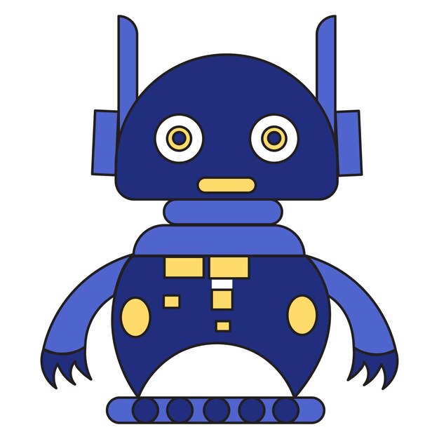 Vector robot en vector de estilo plano