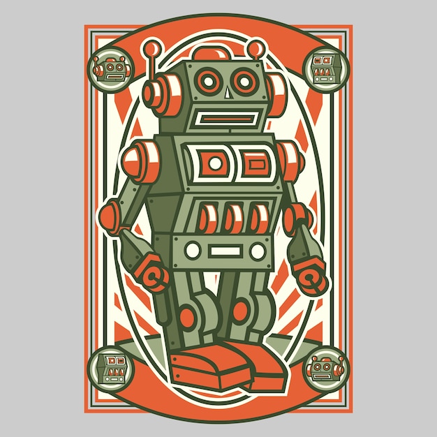 Vector robot vintage