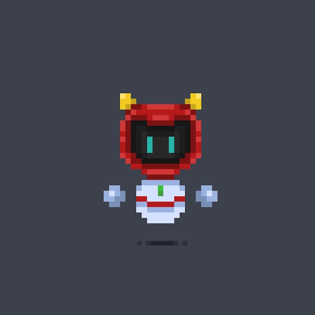 robot volador en estilo pixel art