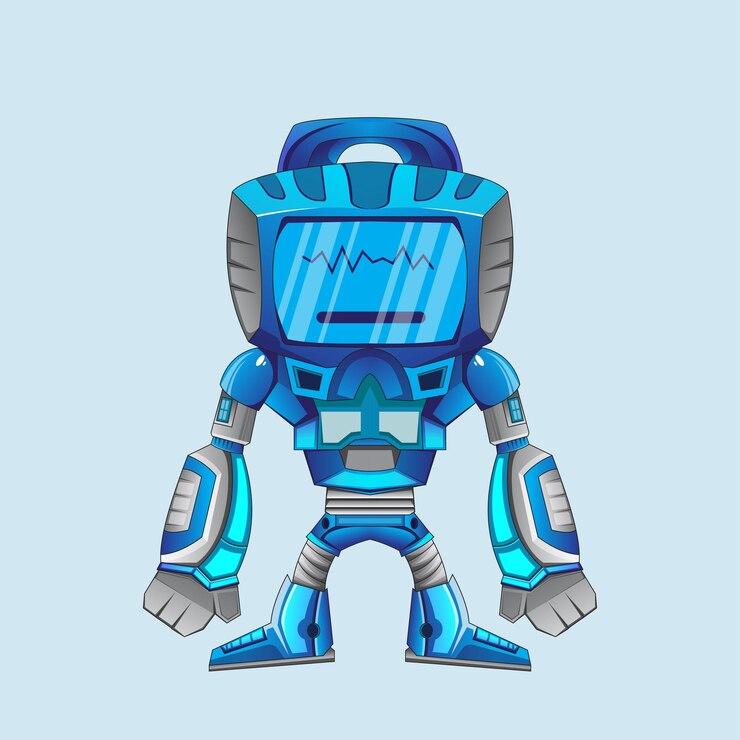 Vector robotic future science technology concept isolated premium vector cartoon style para mascota