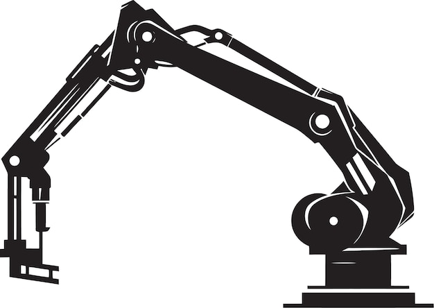 Robótica de precisión Emblema vectorial de la mano agarre cibernético Logotipo del brazo robótico