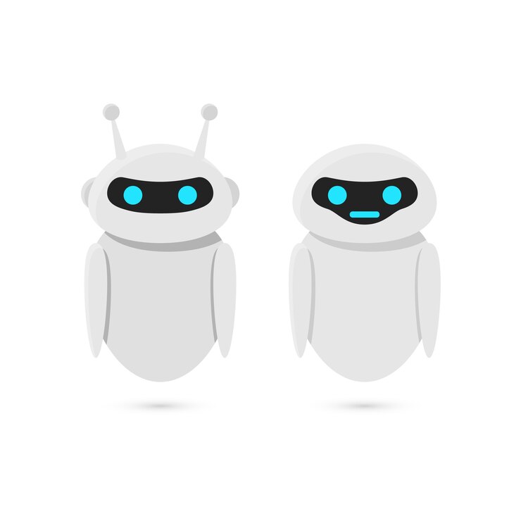 Vector robots aislados sobre fondo blanco. diseño de bot.