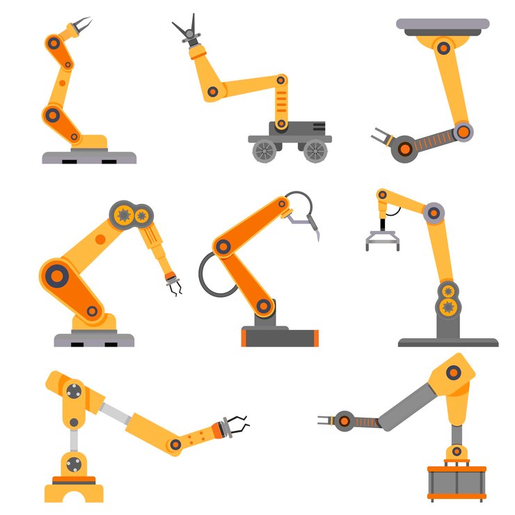 Vector robots de brazo de recogida para transportador industrial robótica automatizada