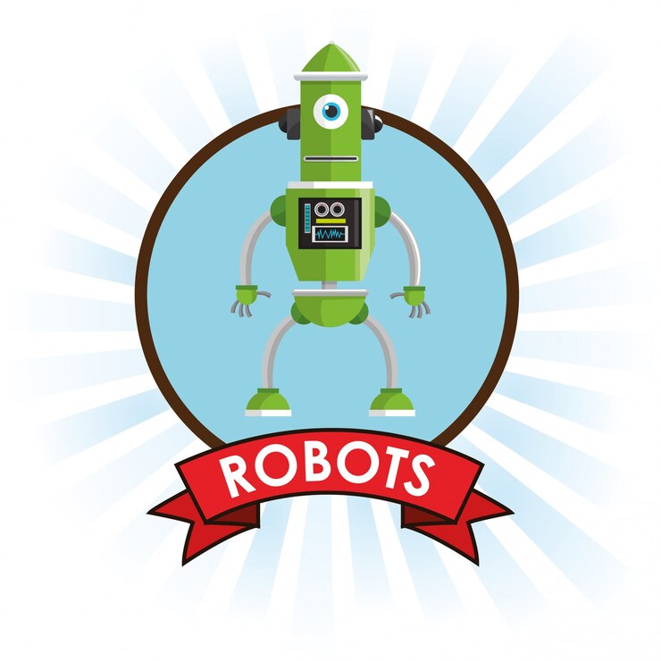 Vector robots tecnología ciencia futuro