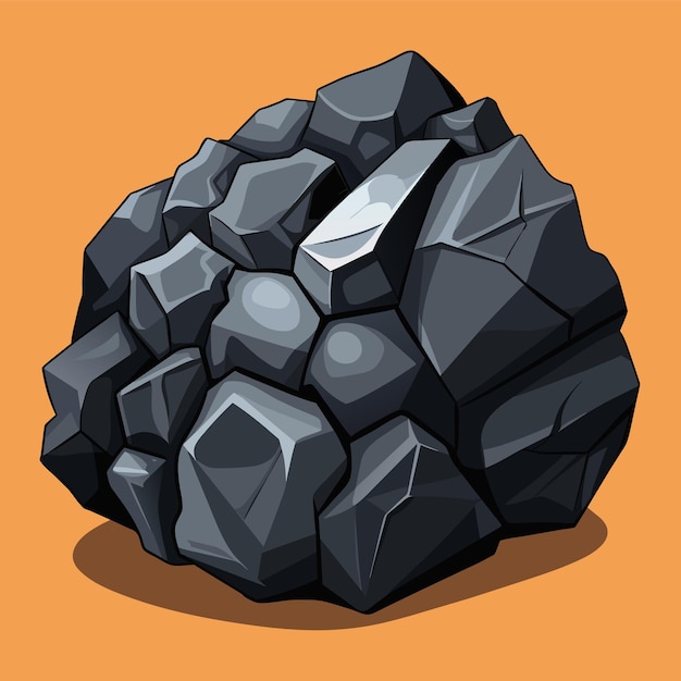 una roca negra y gris con un fondo gris y gris