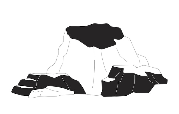 Rocas naturales podio objetos de dibujos animados 2D