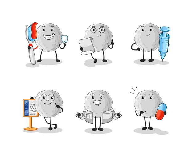 Rock doctor grupo personaje dibujos animados mascota vector