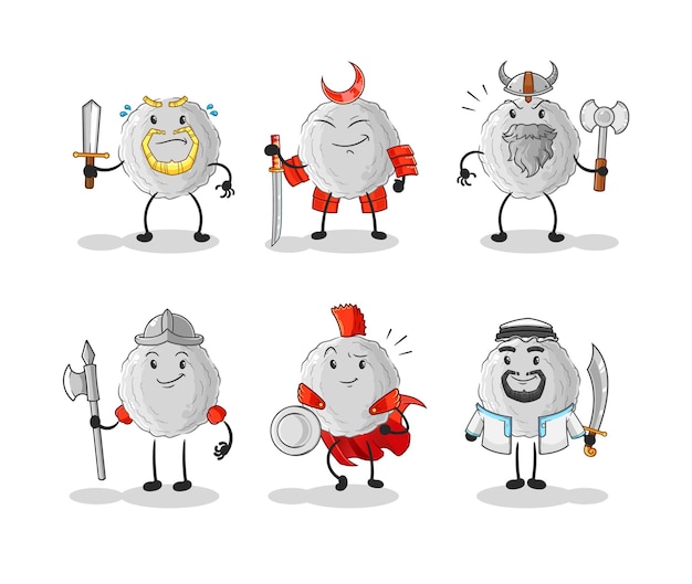 Rock guerrero grupo personaje dibujos animados mascota vector