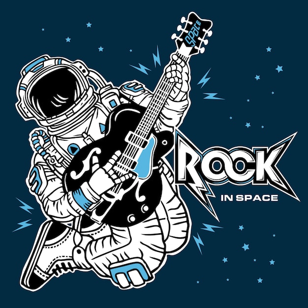 Rock in Space - El astronauta tocando la guitarra