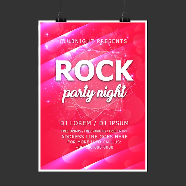 Rock party flyer template.