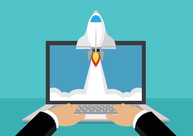 Rocket Comience a ventilar desde el monitor de la computadora portátil