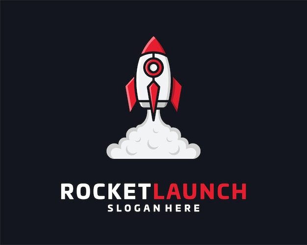 Rocket Ship Shuttle Nave espacial Lanzamiento Despegue Despegue Inicio Futuro Diseño de logotipo vectorial moderno