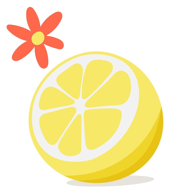 Rodaja de limón jugoso aislado sobre fondo blanco. Ilustración de imágenes prediseñadas vectoriales