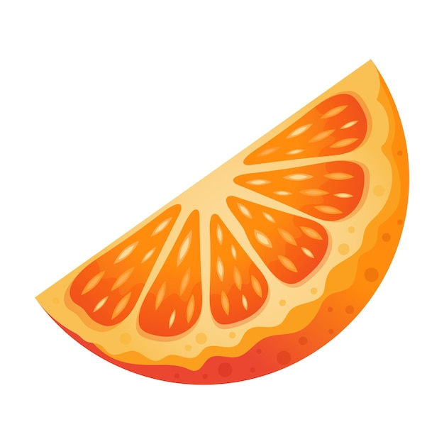 Rodaja de naranja jugosa fruta aislado sobre fondo blanco.