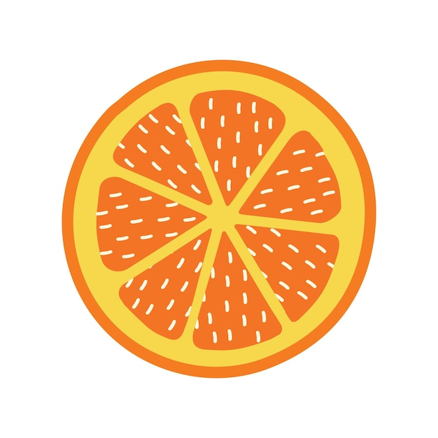Rodaja de naranja vector clipart aislado Ilustración de rodaja de mandarina cítrica dibujada a mano