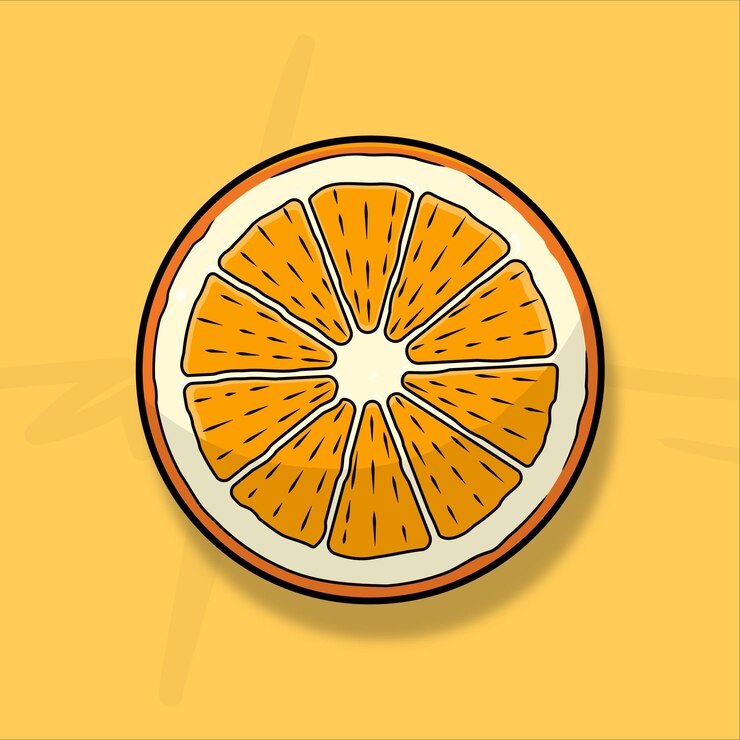Rodaja de naranja en vector simple
