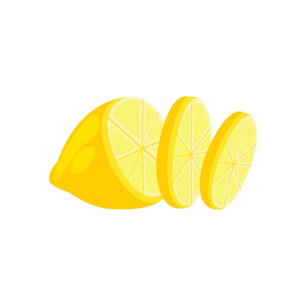 Rodajas de limón sobre un fondo blanco una colección de ilustraciones vectoriales