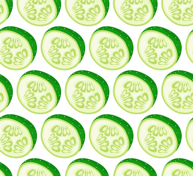 Vector rodajas de pepino patrón sin costuras en vector comida dietética ilustración vectorial verduras útiles